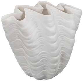 Biały wazon z żywicy polimerowej (wysokość 22 cm) Shell – Mette Ditmer Denmark