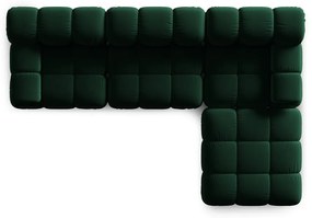 Zielony aksamitny narożnik Bellis – Micadoni Home