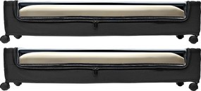 Torby do Przechowywania SucceBuy pod Łóżkiem z Kółkami, Organizer na Buty pod Łóżkiem 2 Sztuki 77 x 47 x 17,3 cm, z Przezroczystą Pokrywą