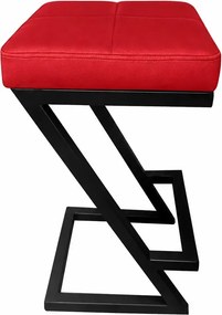 Hoker ZETA krzesło barowe Loft podstawa metalowa : Kolor Stelaża - Czarny , Kolor tkaniny - EKO-SKÓRA - 15D, Typ tkaniny - Eko-skóra