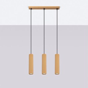 Lampa wisząca minimalistyczny Gloow, aluminium - 3 źródło światła 4000K - L.45 x H.98 cm - złoty