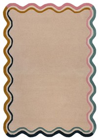 Kremowy wełniany dywan tkany ręcznie 120x170 cm Leo Scallop – Flair Rugs