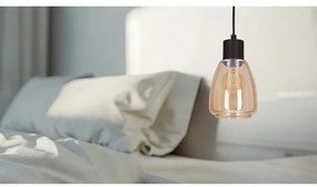 Czarna lampa wisząca ze szklanym kloszem ø 12 cm Moldo – Candellux Lighting