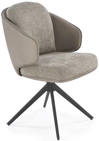 Popielaty tapicerowany fotel z obrotowym siedziskiem R7-S08