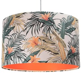Pomarańczowa lampa wisząca z abażurem w kwiaty - S367 M7-M98