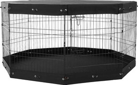 Park dla Psów SucceBuy 8-Panelowy Kojec dla Psów, Składany Metalowy Kojec Do Ćwiczeń dla Psów z Pokrowcem Ochronnym, Wys. 76.20 cm