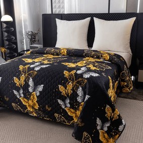 Narzuta na łóżko GOLD BUTTERFLY czarny Rozmiar: 170 x 210 cm
