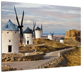 Obraz - Wiatraki Consuegra, Hiszpania (70x50 cm)