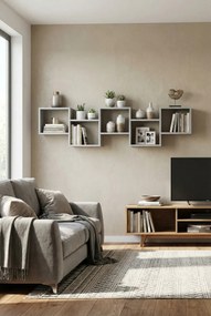 Szara minimalistyczna półka wisząca H9-W34