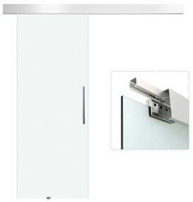 HOMCOM Drzwi Przesuwne Szklane do Pokoju Satynowane z Uchwytem Drążkowym 2050x900mm | Aosom PL