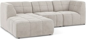 Beżowy aksamitny narożnik (lewostronny/z szezlongiem) Aloha – Makamii