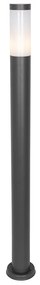 Nowoczesna lampa ogrodowa stojąca ciemnoszara z opalizującym szkłem 110 cm IP44 - Rox
