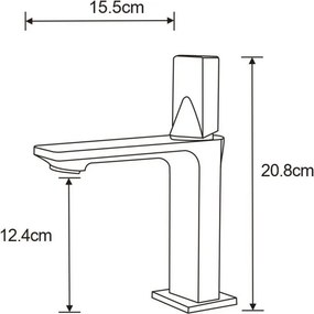 Mexen Crux bateria umywalkowa, czarna - 744400-70