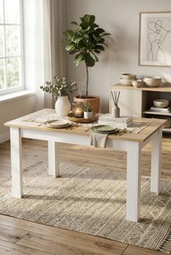 Nowoczesny stół dąb sonoma + biały R2-R35