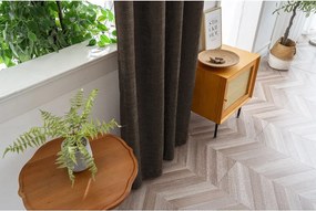 Zaciemniająca zasłona LOOM VELVET 140x250 cm, brązowa Zawieszanie: Metalowe pierścienie