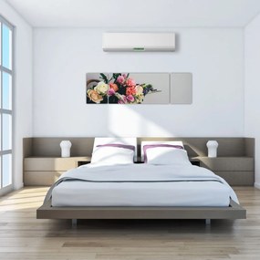 Obraz kosza z kwiatami (170x50 cm)