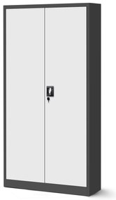 Zestaw 4x biurowa szafa metalowa na akta JAN, 900 x 1850 x 400 mm, antracytowo-biała