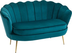 HOMCOM Sofa Dla 2 Osób, Kanapa, Sofa Tapicerowana, Wygląd Aksamitu, Sofa Podwójna, do 150 kg, 130 x 77 x 77 cm, Ciemnozielona