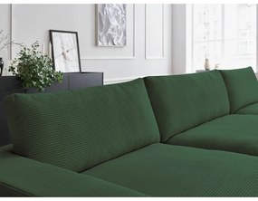 Ciemnozielony sztruksowy narożnik (w kształcie litery U) Leonard – Bobochic Paris