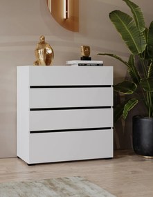 Komoda CROSS 4S 80cm biała/czarna HELVETIA