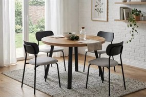 Stół Pari rozkładany okrągły 110-210 cm z metalowymi nogami i laminowanym blatem w wielu kolorach do salonu