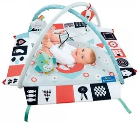 Clemmy baby Mata edukacyjna dla dzieci z pałąkami, czarno-biały