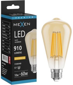 Mexen Vintis żarówka filament LED E27, ST64, 10W, Ciepła - 2200K, 910 lm, amber - L152-E27-1022-50