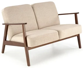 Sofa MILANO 2S beżowa/orzech HALMAR