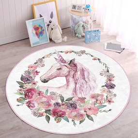 Różowy dywan dziecięcy ø 100 cm Comfort – Mila Home