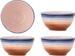 Niebieskio-pomarańczowe ceramiczne miski zestaw 4 szt. 110 ml Tatum – Bloomingville