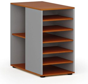 Dostawna szafka półkowa do biurka PRIMO GRAY, lewa, szara/wiśnia