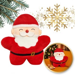 Aksamitna poduszka dekoracyjna SANTA CLAUS, czerwona