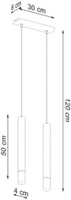 Czarna podwójna lampa wisząca tuba - S160-Tixa