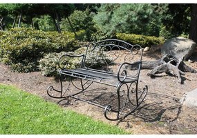 Czarna metalowa ławka ogrodowa Dares – Garden Pleasure