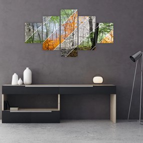 Obraz - Zmieniające się pory roku (125x70 cm)