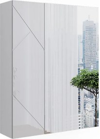 Szafka łazienkowa z lustrem biały/biały wysoki połysk 60x17.2x75 irma