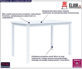 Biały stół z drewna kauczukowego – Razel