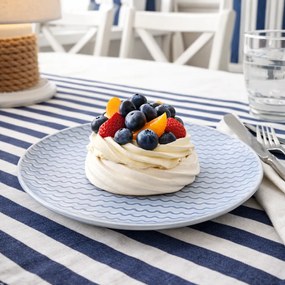 Talerz deserowy z kamionki Ripples, 21 cm