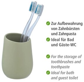 Zielony ceramiczny kubek na szczoteczki do zębów Wenko Badi