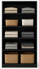 Czarny regał na ubrania z 5 półkami T2-S78