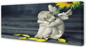 Obraz drukowany na płótnie Śpiący Anioł i Słonecznik