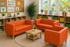 Sofa Monaco : Kolor nogi - Drewno, Kolor tkaniny - EKO-SKÓRA - 20D, Typ tkaniny - Eko-skóra , Wysokość nogi - 20 cm
