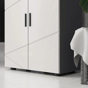 kleankin Szafka łazienkowa, Komoda do łazienki, Regulowane Półki, do 25 kg, Szara