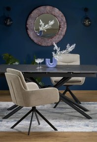 Stół rozkładany VITORINO 160(220)x90 czarny marmur HALMAR