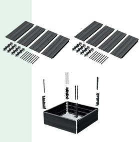 Podwyższona grządka BASE PLANT, 61x61x46cm, antracytowa Prosperplast