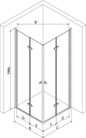 Mexen Lima Duo kabina prysznicowa składana 80 x 70 cm, transparent, czarna + brodzik Flat - 856-080-070-70-02-4010B