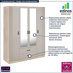 Skandynawska szafa z lustrem dąb sonoma + kaszmir C9-D33