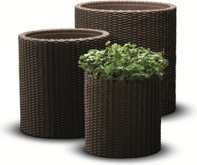 Zestaw doniczek Keter Cylinder  S+M+L brązowy