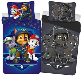 PrzytulneMieszkanie.pl PrzytulneMieszkanie.pl Świecąca pościel PAW PATROL Team logo niebieskie Rozmiar pościeli: 70 x 80 cm | 140 x 200 cm