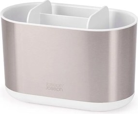 Stojak na szczoteczki do zębów ze stali nierdzewnej w kolorze srebra Duo Steel – Joseph Joseph